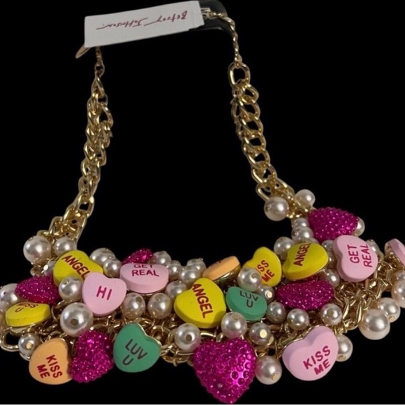 Betsey Johnson Candy Heart Statement Necklace - Picture 4 of 6